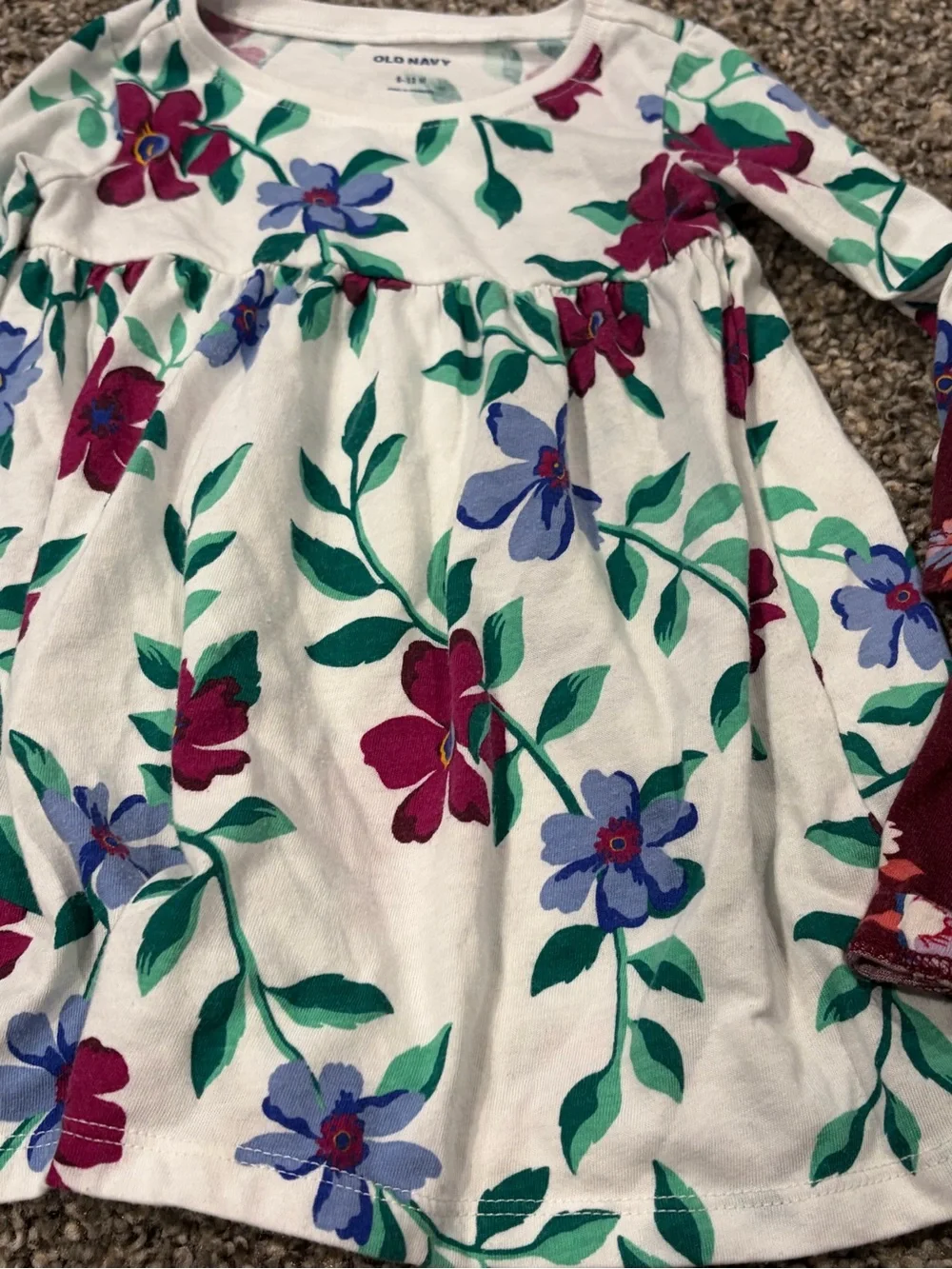 Set of 2 long sleeve floral Old Navy dresses | 6-12 months